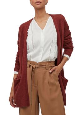 Cardigan Vila Viril Open Granate para Mujer