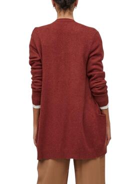 Cardigan Vila Viril Open Granate para Mujer