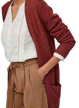 Cardigan Vila Viril Open Granate para Mujer