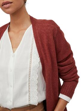 Cardigan Vila Viril Open Granate para Mujer