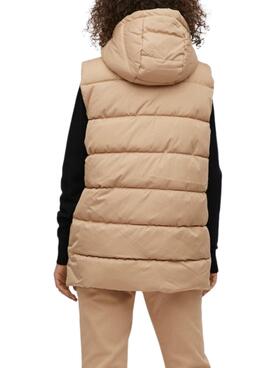 Chaleco Vila Vitate Beige Puffer Para Mujer