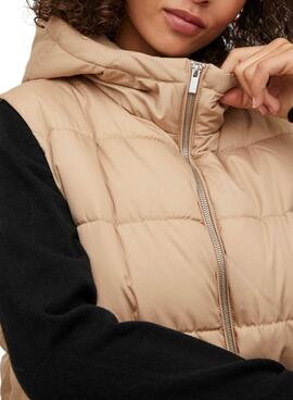 Chaleco Vila Vitate Beige Puffer Para Mujer