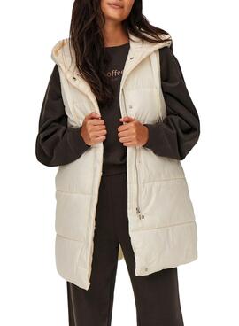 Chaleco Only Newasta Puffer Beige Para Mujer