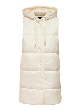 Chaleco Only Newasta Puffer Beige Para Mujer