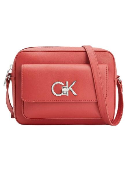 Bolso Calvin Klein Re-Lock Camera Rojo Para Mujer