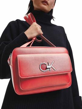 Bolso Calvin Klein Re-Lock Camera Rojo Para Mujer