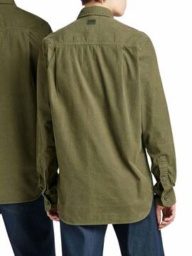 Camisa G-Star Submarine Verde Para Hombre
