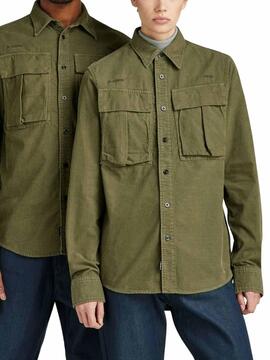 Camisa G-Star Submarine Verde Para Hombre