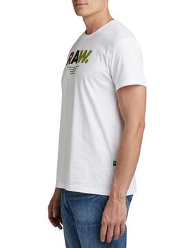 Camiseta G-Star Multi Colored Blanca Para Hombre