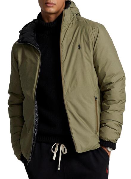 Género Caligrafía Tomar un riesgo Chaqueta Reversible Polo Ralph Lauren Verde Hombre