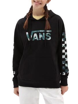 Sudadera Vans Cloud Cuadros Negra Para Mujer