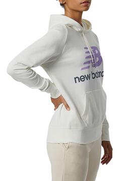 Sudadera New Balance Essentials Blanca Para Mujer