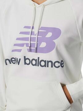 Sudadera New Balance Essentials Blanca Para Mujer