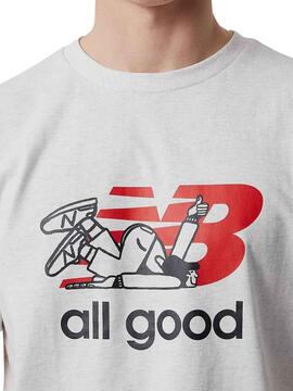 Camiseta New Balance Athletics Gris Para Hombre