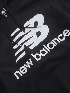 Sudadera New Balance Essentials Staked Logo Negra