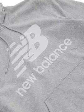 Sudader New Balance Essentials Staked Logo Gris