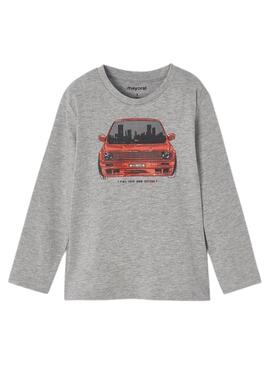 Camiseta Mayoral Coche Gris Para Niño