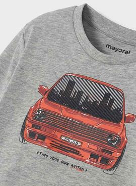 Camiseta Mayoral Coche Gris Para Niño