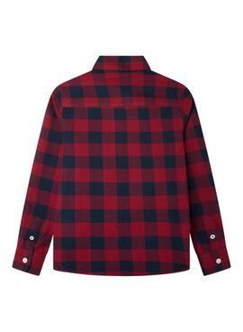 Camisa Pepe Jeans Kenny Cuadros Roja Para Niño
