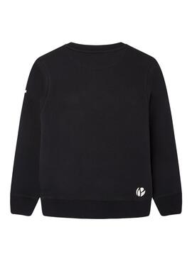 Sudadera Pepe Jeans Lamonty Crew Negra Para Niño