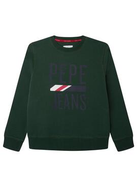 Sudadera Pepe Jeans Otis Logo Verde Para Niño
