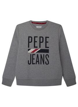 Sudadera Pepe Jeans Otis Logo Gris Para Niño