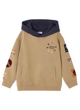 Sudadera Mayoral Flock Parches Beige Para Niño