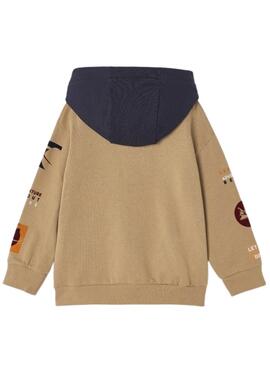 Sudadera Mayoral Flock Parches Beige Para Niño