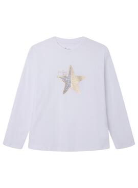 Camiseta Pepe Jeans Brandie Blanca Para Niña