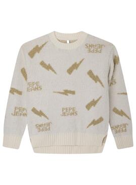 Sudadera Pepe Jeans Xena Rayos Beige para Niña