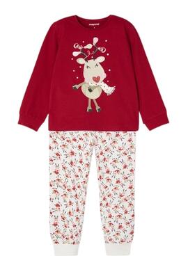 Pijama Mayoral Navideño Rojo Para Niña