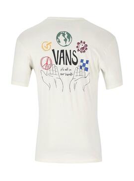 Camiseta Vans In Our Hands Blanca Para Mujer
