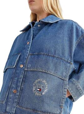 Cazadora Vaquera Tommy Jeans Bordada Azul