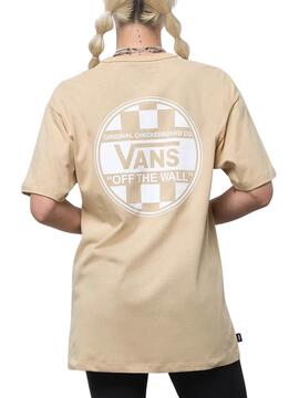 Camiseta Vans Off The Wall Check Beige  Unisex