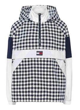 Chaqueta Tommy Jeans Canguro Cuadros blanco para mujer 