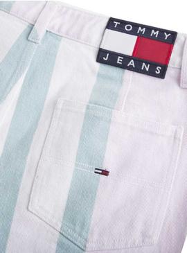 Bermuda Tommy Jeans Stripe Blanco Mujer