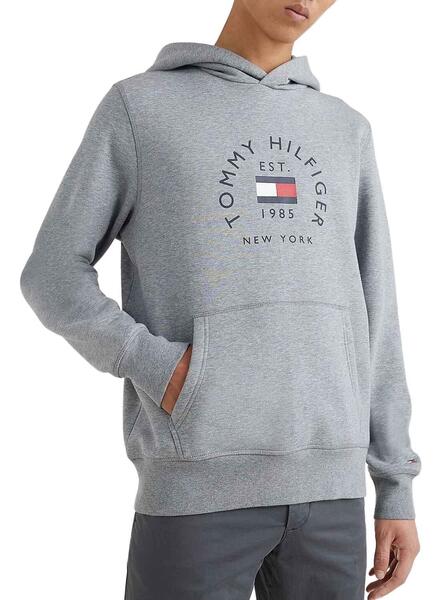 Sudadera Tommy Flag Arch Gris Hombre