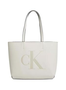 Shopper Calvin Klein Sculpted Blanco Para Mujer