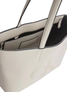 Shopper Calvin Klein Sculpted Blanco Para Mujer