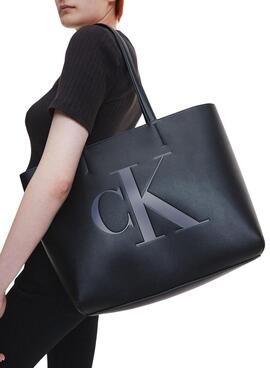 Shopper Calvin Klein Sculpted Negro Para Mujer