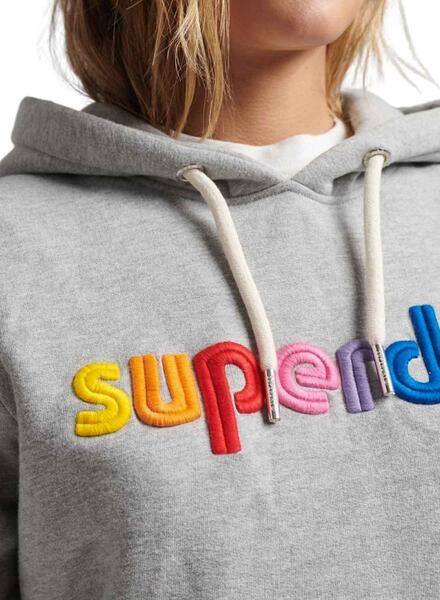 Sudadera Superdry Arcoiris Blanca Para Mujer