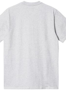 Camiseta Carhartt S/S Script Ash Gris para Hombre