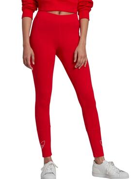 Leggings Adidas Trefoil Rojos Para Mujer