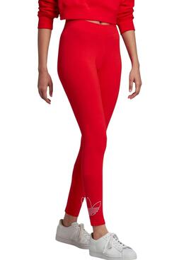 Leggings Adidas Trefoil Rojos Para Mujer