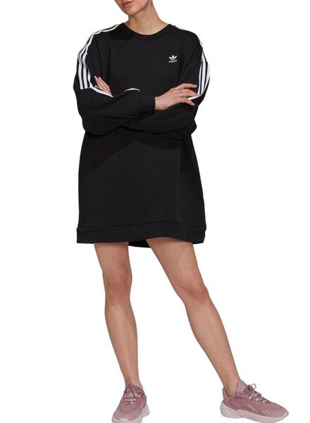 Adidas Vestido Bandas Negro Para Mujer