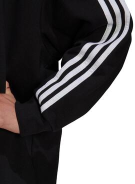 Sudadera Adidas Vestido Bandas Negro Para Mujer