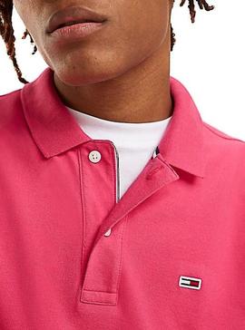 Polo Tommy Jeans Classics Solid Rosa para Hombre