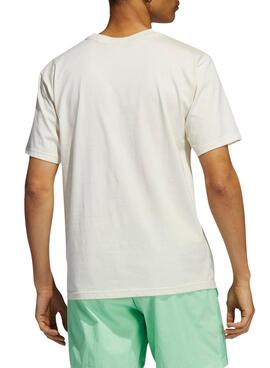 Camiseta Adidas Trefoil Tree Blanca Para Hombre