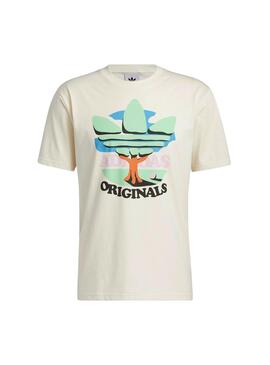 Camiseta Adidas Trefoil Tree Blanca Para Hombre