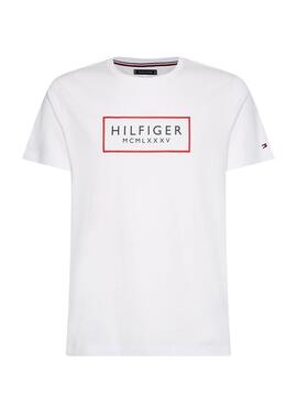 Camiseta Tommy Hilfiger Box Outline Mujer Blanca 